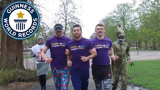 London Marathon 2016  Five runners talk about their world record attempts  Guinness World Records [upl. by Nosnorb972]