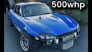 CRAZIEST 1JZ SWAPPED MIATA 500WHP [upl. by Nagram723]