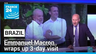 Bromance getaway French President Emmanuel Macron wraps up 3day Brazil visit • FRANCE 24 [upl. by Mannie651]