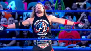 AJ STYLES FIRST ENTRANCE AS UNITED STATES CHAMPION [upl. by Neesay]