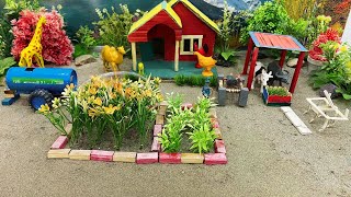 DIY how to make miniature Farm Diorama  Build a pool shower of Cows  Cattle Farm  Farm House [upl. by Nesyla]