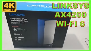 ROUTER LINKSYS AX4200  WIFI 6  4K [upl. by Odraboel554]