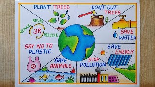 Environment Day poster drawing World Environment day drawing Save Earth Poster drawingSave Nature [upl. by Idelia898]