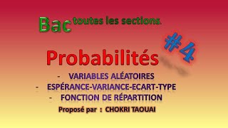 Probabilité 4  variables aléatoires espérance variance  fonction de répartition [upl. by Litta]