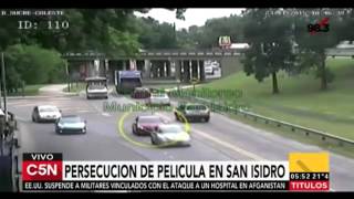 C5N  Policiales Persecución de película en San Isidro [upl. by Atoked351]