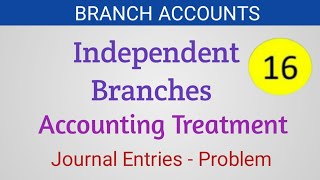 Branch AccountsIndependent branchesJournal entries [upl. by Soisinoid]