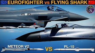 Eurofighter With Meteor vs J15 With PL15 BVR Missile Fight  DCS [upl. by Esirehs]