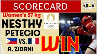 BOXING SCORECARD  NESTHY PETECIO vs Amina Zidani Philippines vs France 2024 Paris Summer Olympics [upl. by Eetnahs]