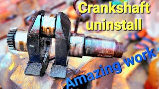 Crank shaft uninstall China diesel engine repair [upl. by Flinn]