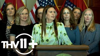 Gov Sarah Huckabee Sanders banning woke antiwomen words from state government [upl. by Brawner803]