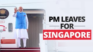 LIVE PM Modi emplanes for Singapore [upl. by Chenay]