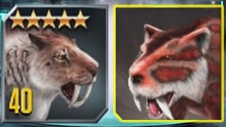 SMILODON  Jurassic World The Game Vs Jurassic Park Builder [upl. by Anelim819]