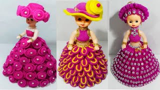 फोम से गुड़िया सजाने के 3 आसान तरीके DIY 3 DOLL DECORATION FOAM KI GUDIYAFOAM SE DOLL SAJAYE [upl. by Theressa26]