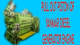 YANMAR DIESEL GENERATOR OVERHAUL PULL OUT PISTON [upl. by Stanwood255]