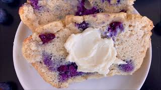 FLOURLESS Blueberry Bread  Healthy Breakfast Recipe [upl. by Barnabas799]