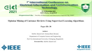 Research Paper Presentation in IEEE EICT 2021 International Conference [upl. by Vernon124]