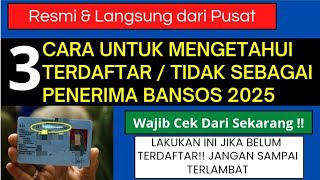 RESMI ‼️ 3 CARA CEK NIK KTP TERDAFTAR SEBAGAI PENERIMA BANSOS 2025 LAKUKAN INI JIKA TIDAK TERDAFTAR [upl. by Nirahs]