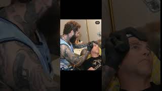 Post Malone Giving Stev O A Face Tat [upl. by Lewendal]