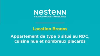 À LOUER BROONS AXE RENNES  STBRIEUC APPARTEMENT T3 SITUÉ AU RDC CUISINE NUE ET NOMBREUX PLACARDS [upl. by Adnirem]