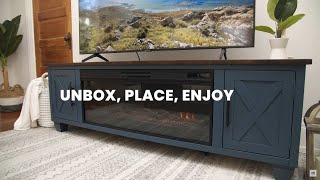 Realcozy Fireplace TV Stands Unbox Place Enjoy  Elevate Your Home [upl. by Baten895]