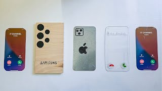 Wooden Samsung Galaxy incoming call vs plastic vs papper vs iphone 16 [upl. by Yrrab830]