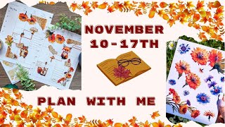 Happy Planner Plan with me  November planning  My stickers for Journal  Nook Notes Stickers [upl. by Yreffeg]