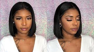 Perfect Affordable Bob  Glueless Wig Install  Brazilian Human Hair Lace Front Wig  YG Wigs [upl. by Bertold]