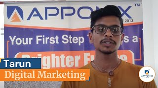 Testimonial By Tarun on Digital Marketing at Apponix Technologies [upl. by Jessen]