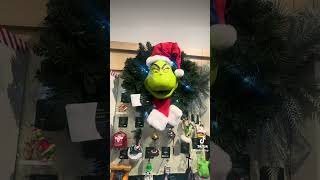 Talking Grinch Wreath At The Hallmark Store [upl. by Aivart]