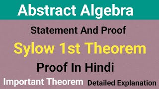 Sylow 1st theorem proof In Hindi sylow 1st theorem  sylow 1st theorem in abstract algebra [upl. by Gavini]