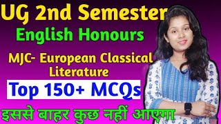 2nd Semester English Honours Objective  Top 150 MCQ  BA English Honours Second Semester Syllabus [upl. by Doreen]