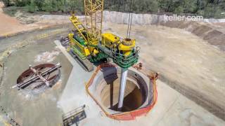 Large Diameter Shaft Drilling Timelapse  Keller [upl. by Hwang765]