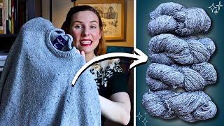 How To Unravel Thrifted Sweaters For Luxurious Yarn On A Budget [upl. by Doreg]