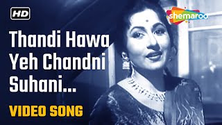 Thandi Hawa Yeh Chandni Suhani  Kishore Kumar  Madhubala  Jhumroo Song [upl. by Ojok110]