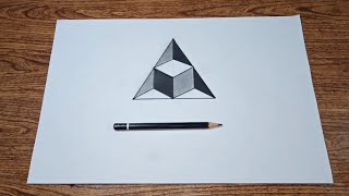 3d trick art on paper easy  optical illusion cube [upl. by Paddy]