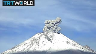 Mexico Volcano Massive volcano Popocatepetl erupts [upl. by Akilam]