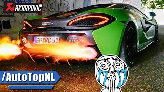 McLaren 570S RaceChip 🔥HUGE FLAMES🔥 AKRAPOVIC Exhaust SOUND amp DRIVE by AutoTopNL [upl. by Ancilin491]