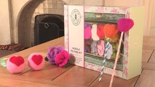 Needle Felting  How to make a bauble using Kirstie Allsopps kit [upl. by Obnukotalo]