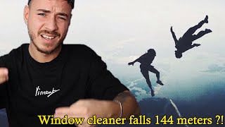 Window cleaner falls 144 meters [upl. by Ylrebme]