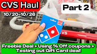 CVS Haul 2  FREEBIE DEAL  Using  Off Coupons Tutorial  Testing Out Gift Card Deal 10201026 [upl. by Ennovaj607]