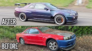 Rebuilding a NISSAN R34 GTR in 10 minutes [upl. by Maharg]