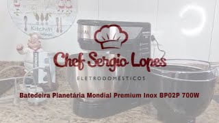 Batedeira Planetária Mondial Premium Inox BP02P 700W [upl. by Atteinotna]