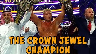 CODY BEAT GUNTHER TO BECOME THE FIRST EVER CROWN JEWEL CHAMPION [upl. by Krischer]