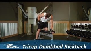 Tricep Dumbbell Kickback  Tricep Exercise  Bodybuildingcom [upl. by Chubb]