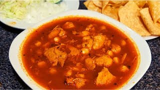 Pozole rojo de pollo y carne de puerco Perfecto Sabor [upl. by Ahsen]