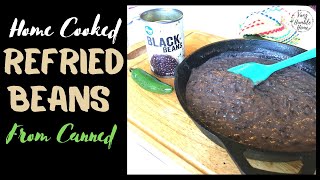 EASY REFRIED BEANS FROM CANNED BEANS How to make canned beans taste like home cooked refried beans [upl. by Raffarty]