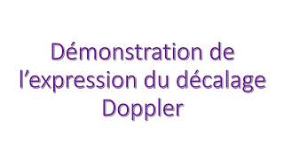 Cours  Demonstration decalage doppler Chapitre 4 [upl. by Violet]