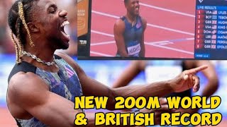 New 200m World Record and British Record Set by Noah Lyles and Zhanel Hughes 200m [upl. by Grewitz]