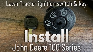 John Deere 100 series ignition switch and key install demonstrated on John Deere D140 [upl. by Benjamen]