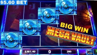 MEGA VAULT Slot Machine Bonus BIG WIN  Over 100X  Live Slot Play in Las Vegas [upl. by Ynnhoj]